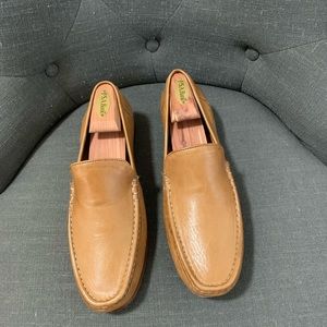 Cole Haan Leather Tan Loafers size 9 Ransford Venetian II Tumbled Luggage